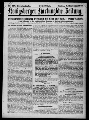 Königsberger Hartungsche Zeitung vom 06.09.1918