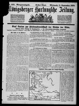 Königsberger Hartungsche Zeitung on Sep 11, 1918