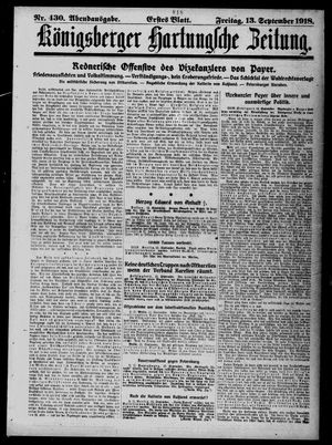 Königsberger Hartungsche Zeitung on Sep 13, 1918
