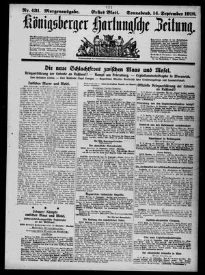 Königsberger Hartungsche Zeitung on Sep 14, 1918