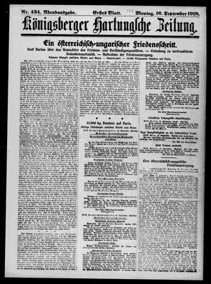 Königsberger Hartungsche Zeitung vom 16.09.1918