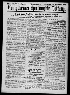 Königsberger Hartungsche Zeitung vom 24.09.1918