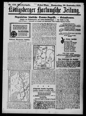 Königsberger Hartungsche Zeitung vom 26.09.1918