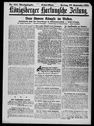 Königsberger Hartungsche Zeitung on Sep 27, 1918