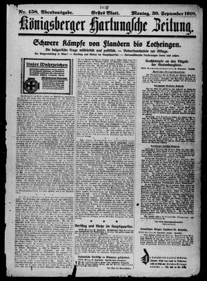 Königsberger Hartungsche Zeitung vom 30.09.1918