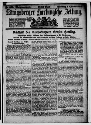 Königsberger Hartungsche Zeitung on Oct 1, 1918