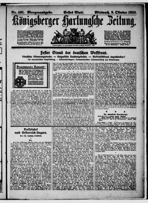 Königsberger Hartungsche Zeitung vom 02.10.1918