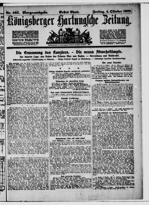 Königsberger Hartungsche Zeitung vom 04.10.1918