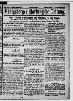 Königsberger Hartungsche Zeitung vom 05.10.1918