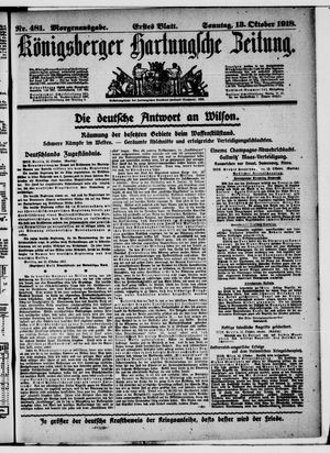 Königsberger Hartungsche Zeitung vom 13.10.1918