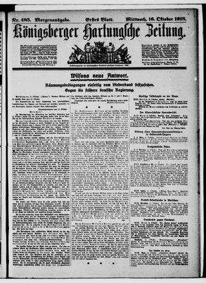 Königsberger Hartungsche Zeitung vom 16.10.1918