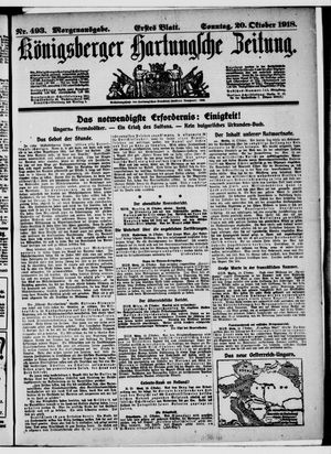 Königsberger Hartungsche Zeitung vom 20.10.1918