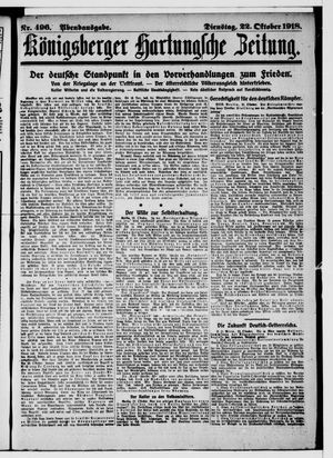 Königsberger Hartungsche Zeitung vom 22.10.1918