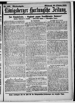 Königsberger Hartungsche Zeitung vom 23.10.1918