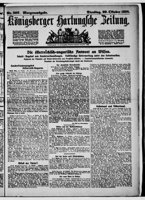 Königsberger Hartungsche Zeitung vom 29.10.1918