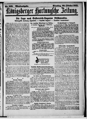 Königsberger Hartungsche Zeitung vom 29.10.1918