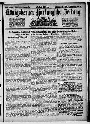 Königsberger Hartungsche Zeitung vom 30.10.1918