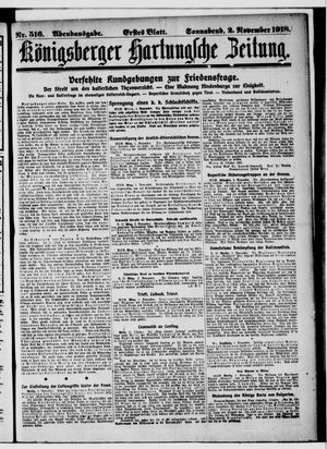 Königsberger Hartungsche Zeitung vom 02.11.1918
