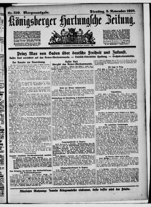 Königsberger Hartungsche Zeitung vom 05.11.1918