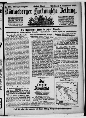 Königsberger Hartungsche Zeitung vom 06.11.1918