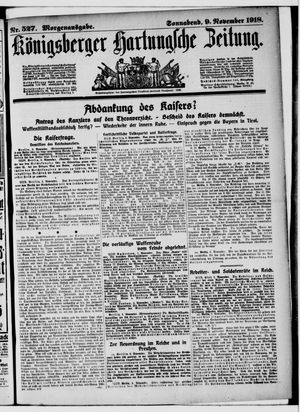 Königsberger Hartungsche Zeitung vom 09.11.1918