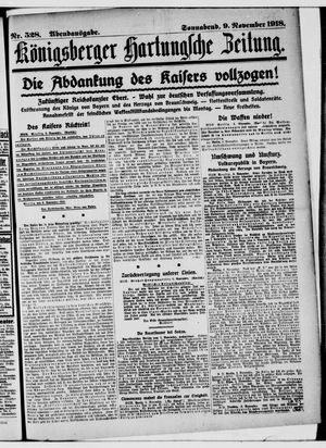 Königsberger Hartungsche Zeitung vom 09.11.1918