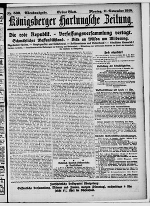 Königsberger Hartungsche Zeitung on Nov 11, 1918