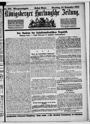 Königsberger Hartungsche Zeitung on Nov 12, 1918