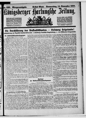 Königsberger Hartungsche Zeitung vom 14.11.1918