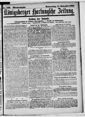 Königsberger Hartungsche Zeitung vom 14.11.1918