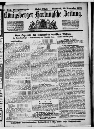 Königsberger Hartungsche Zeitung vom 20.11.1918