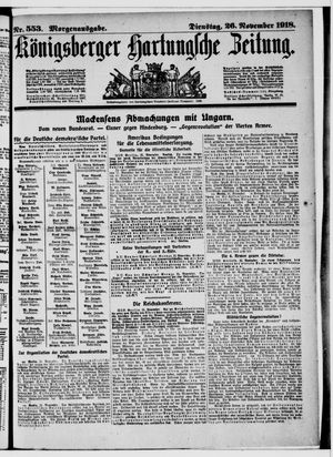 Königsberger Hartungsche Zeitung vom 26.11.1918