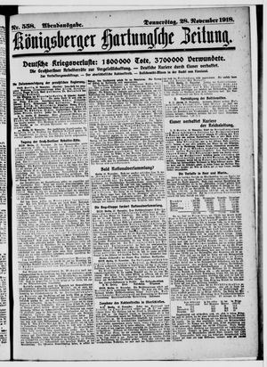 Königsberger Hartungsche Zeitung vom 28.11.1918