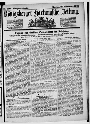 Königsberger Hartungsche Zeitung vom 29.11.1918