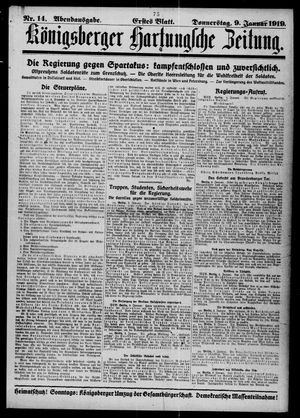 Königsberger Hartungsche Zeitung on Jan 9, 1919