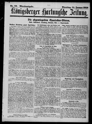 Königsberger Hartungsche Zeitung vom 14.01.1919