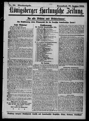 Königsberger Hartungsche Zeitung vom 18.01.1919