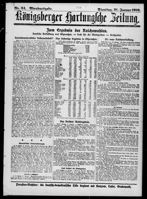 Königsberger Hartungsche Zeitung vom 21.01.1919