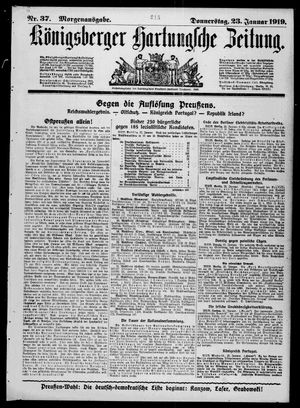 Königsberger Hartungsche Zeitung vom 23.01.1919