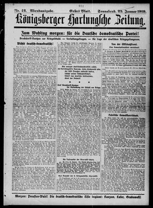 Königsberger Hartungsche Zeitung on Jan 25, 1919