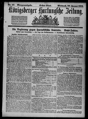 Königsberger Hartungsche Zeitung on Jan 29, 1919