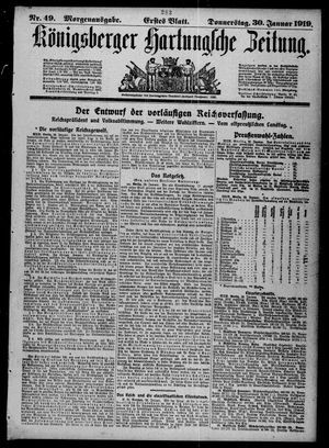 Königsberger Hartungsche Zeitung on Jan 30, 1919