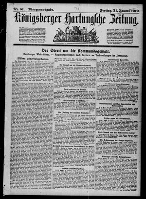 Königsberger Hartungsche Zeitung vom 31.01.1919