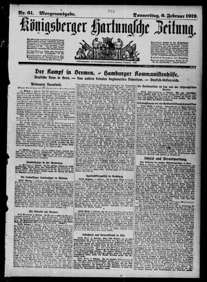 Königsberger Hartungsche Zeitung vom 06.02.1919