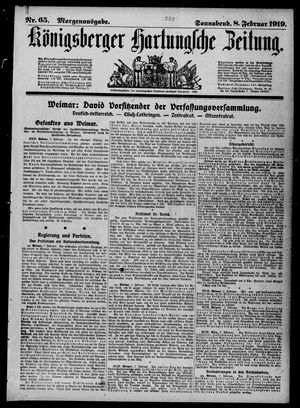Königsberger Hartungsche Zeitung on Feb 8, 1919