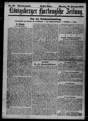 Königsberger Hartungsche Zeitung on Feb 10, 1919