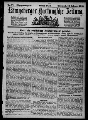 Königsberger Hartungsche Zeitung vom 12.02.1919
