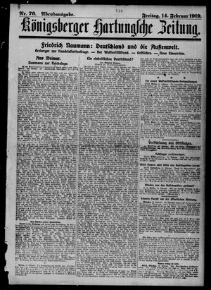 Königsberger Hartungsche Zeitung on Feb 14, 1919