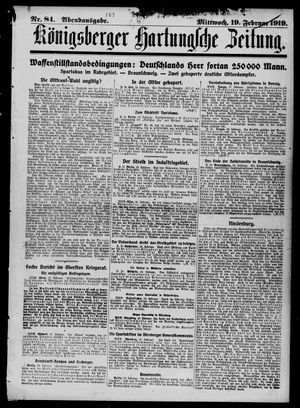Königsberger Hartungsche Zeitung vom 19.02.1919