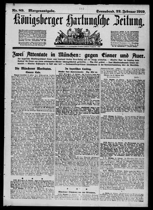 Königsberger Hartungsche Zeitung on Feb 22, 1919